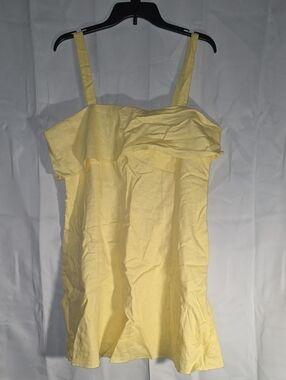 Banana Republic Lemon Yellow Linen-Blend Dress
